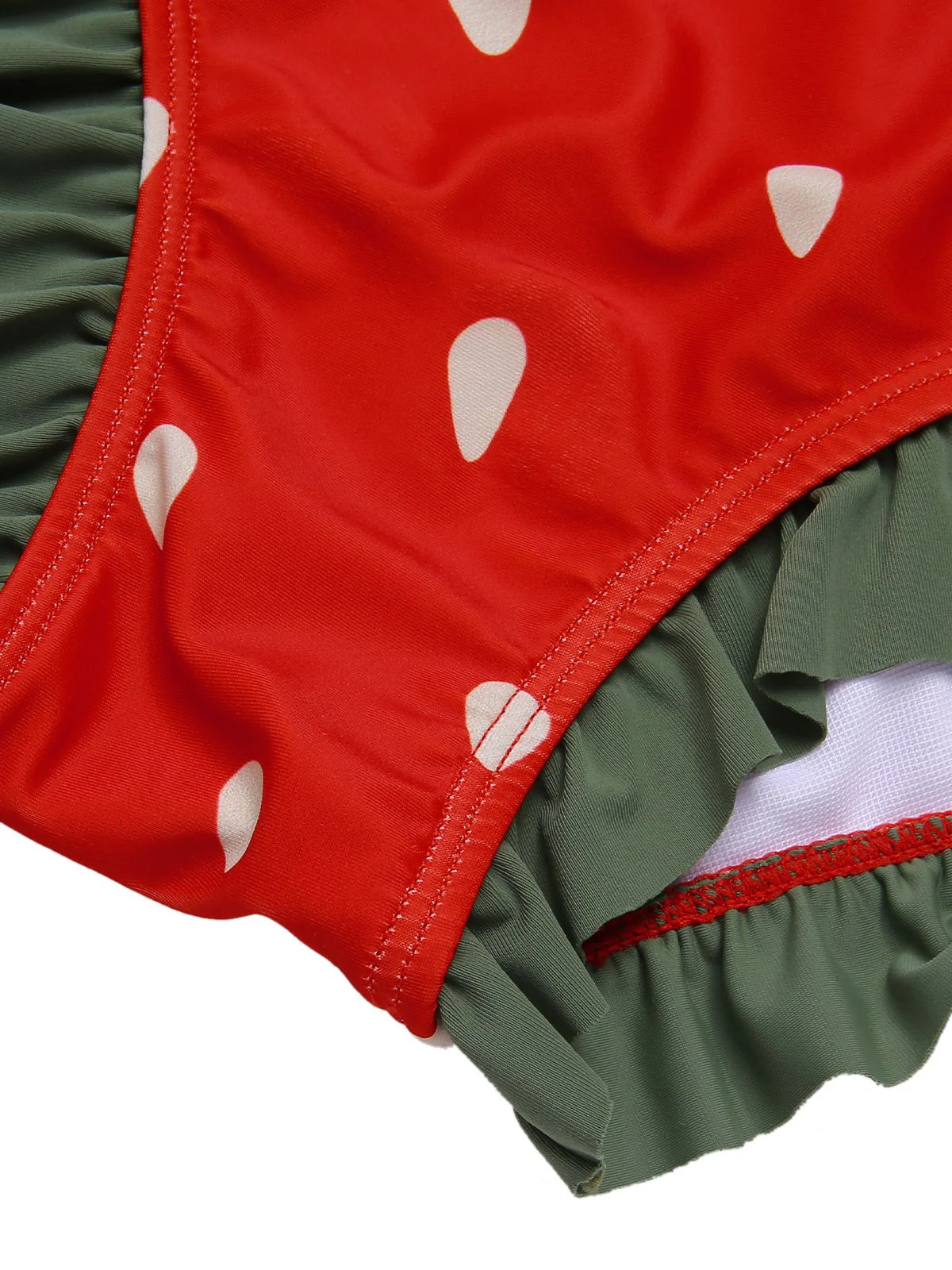 [Pre-Sale] Red 1950s Strawberry Ruffle Strap Swimsuit